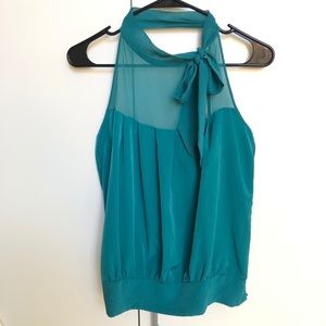NEW LOOK Ribbon Turquoise Green Halter Top